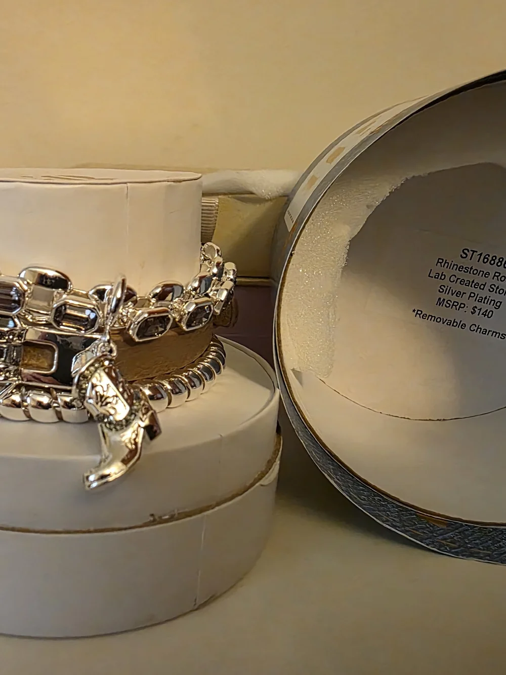 Silver Cowgirl Boot Charm Bracelet - Women Accessories 2026 Spring Stack
